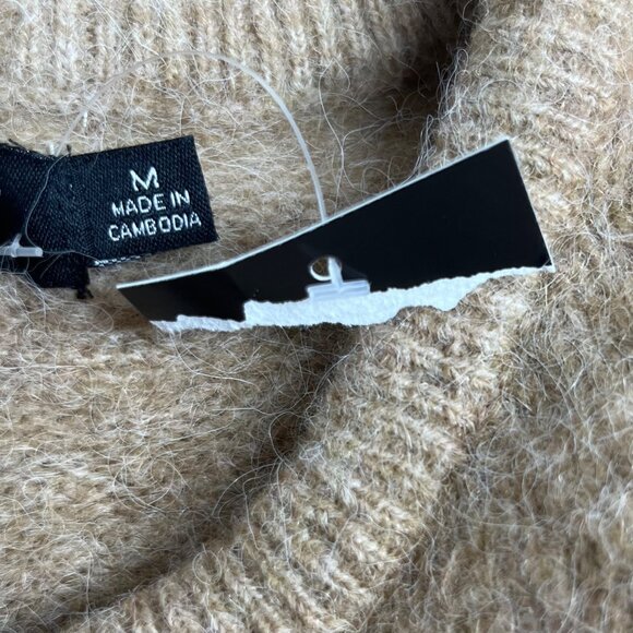 Permanent Short Sleeve Sweater Womans Medium Tan New - Picture 6 of 7